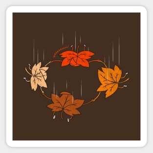 Funny Kawaii Fall Season Autumn Leaves Extreme Sports Free Falling Cartoon Sticker